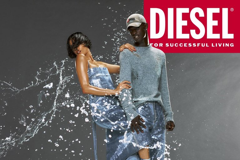 Diesel Werbefoto Paar in Jeanslook