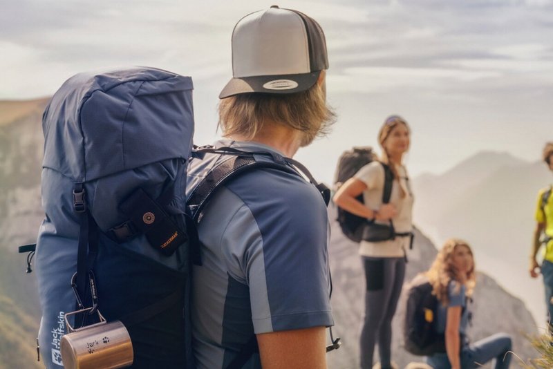 Gruppe von Freunden am wandern