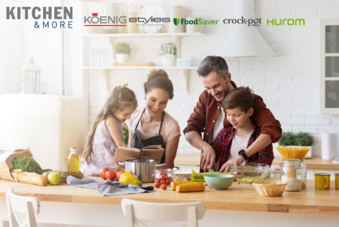 Familie gemeinsam am Kochen